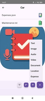 Choosing the note type to add